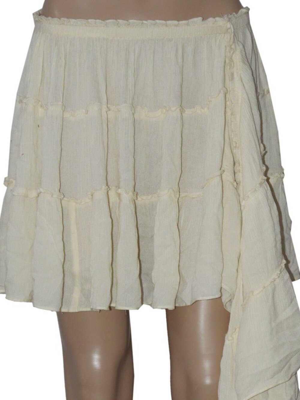 Free People Free-Est Jolie Mini Skirt Gauzey Tiered Ruffle Trim S - Picture 4 of 7